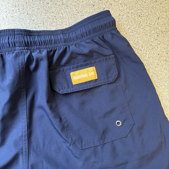 Bamboo Ave Performance Shorts Mens Large L Navy Blue Unlined Stretch Blend - Picture 12 of 16